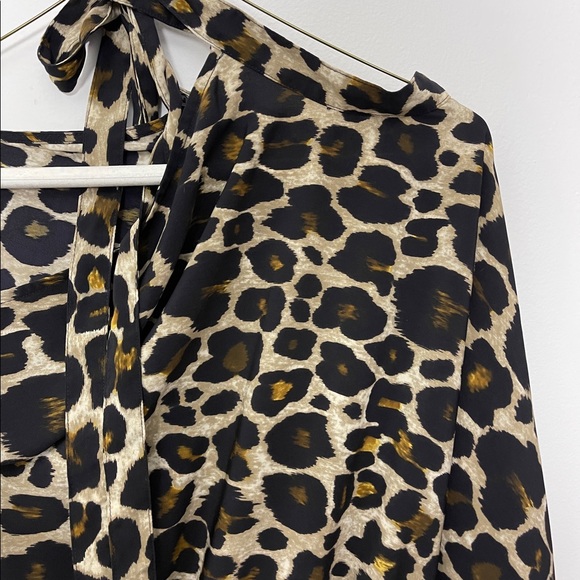Robert Rodriguez cut out shoulder leopard dress